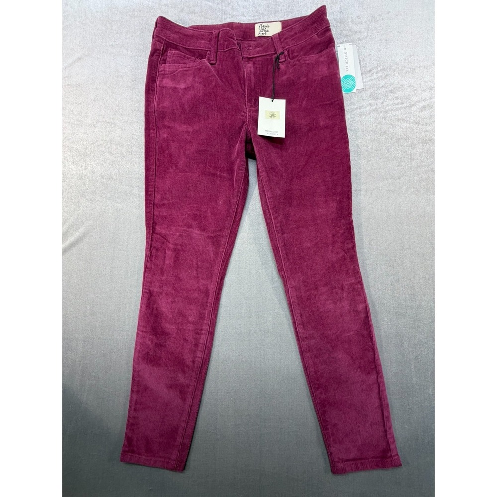 NWT Cosmic Blue Love Arielle Skinny Corduroy Jeans‎ Size 6 Burgundy Women